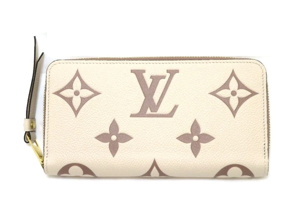 LOUIS VUITTON Zippy Wallet Monogram Empreinte Bicolor Beige Cream